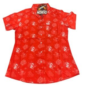 Dixxon Flannel Company‎ Red Engine Print Button Up Short Sleeve Shirt